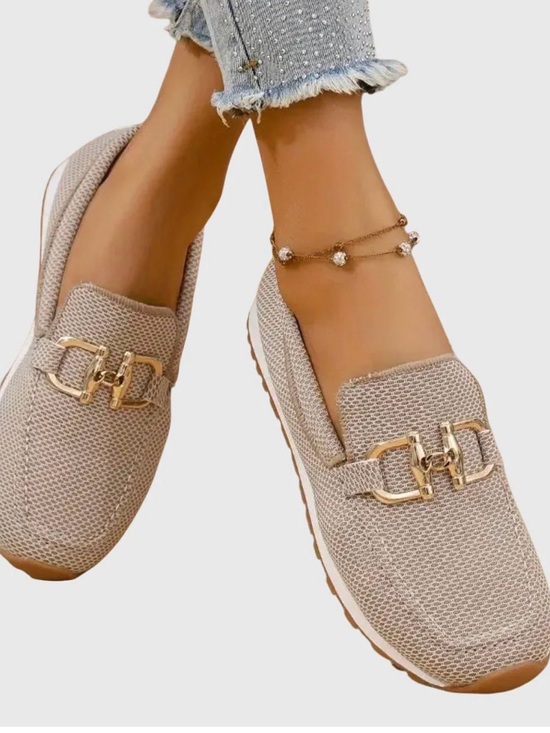 clara’s boutique Shoes - 🆕🎉 NWT The Hills Nashville Beige Loafers with Gold Accent